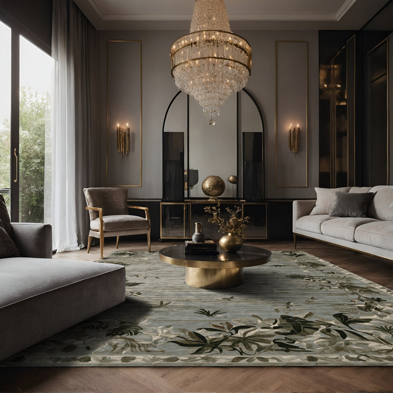 Tapis brun soyeux et moelleux, Rectangle 8 pi x 10 pi