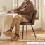 Velvet/Faux Leather Upholstered Modern Armless Dining Chair with Adjustable Feet-122045865