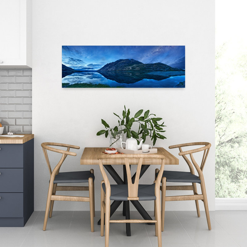 Starry Mountain Lake by Yan Zhang - Wrapped Canvas Panoramic Print, 30.48 cm H x 91.44 cm W