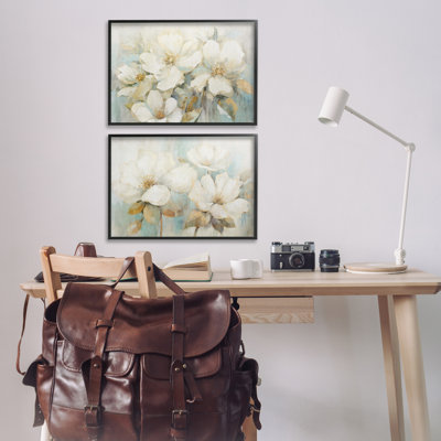 Mixed Subtle Blossoms 2 Piece Framed Giclee Art Set, design by Andrea Haase