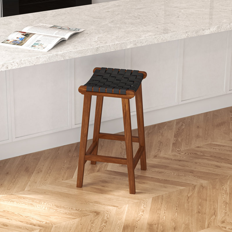 Winnetka Genuine Leather Counter and Bar Stool, Bar Stool (29” Seat Height), Black