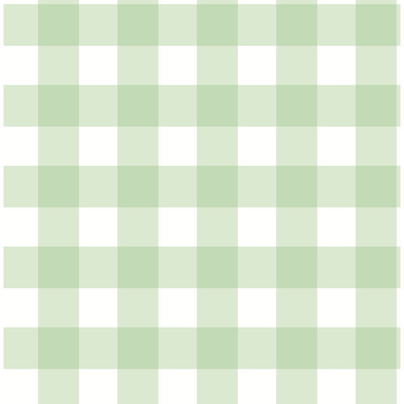 Papier peint vichy vert clair Patrice, Vert