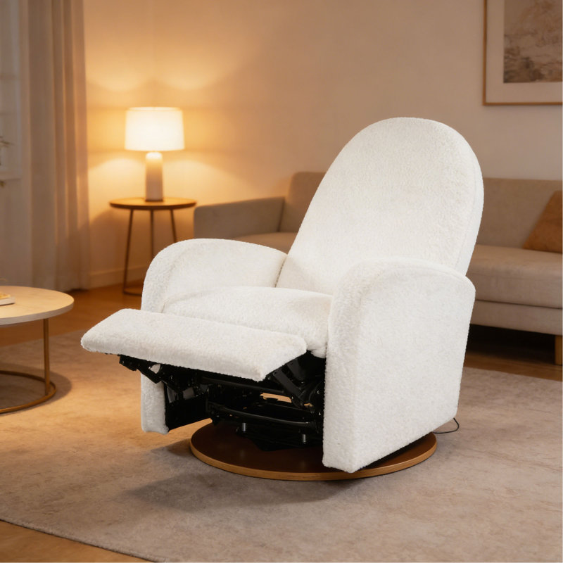 Midian Modern  Recliner Chair with 360° Swivel And Glider Base, Beige