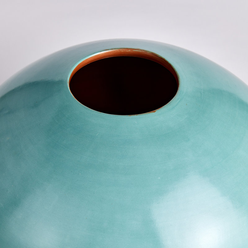Zayas Handmade Terracotta Table Vase, Pastel Blue