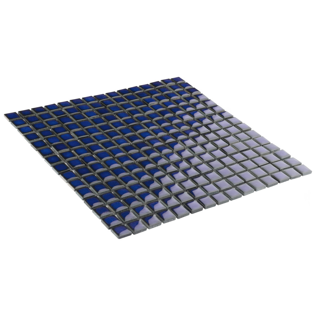 Hudson Edge Blue Eye 12-1/4" x 12-1/4" Porcelain Mosaic Floor and Wall Tile Merola Tile