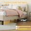 Lit plateforme tapissier simple pour enfants avec tête de lit ajustable en forme d'ours-996387471