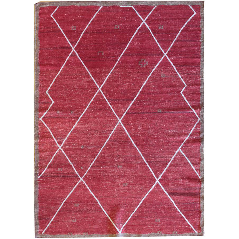 Ruafa Geometric Area Rug in Red