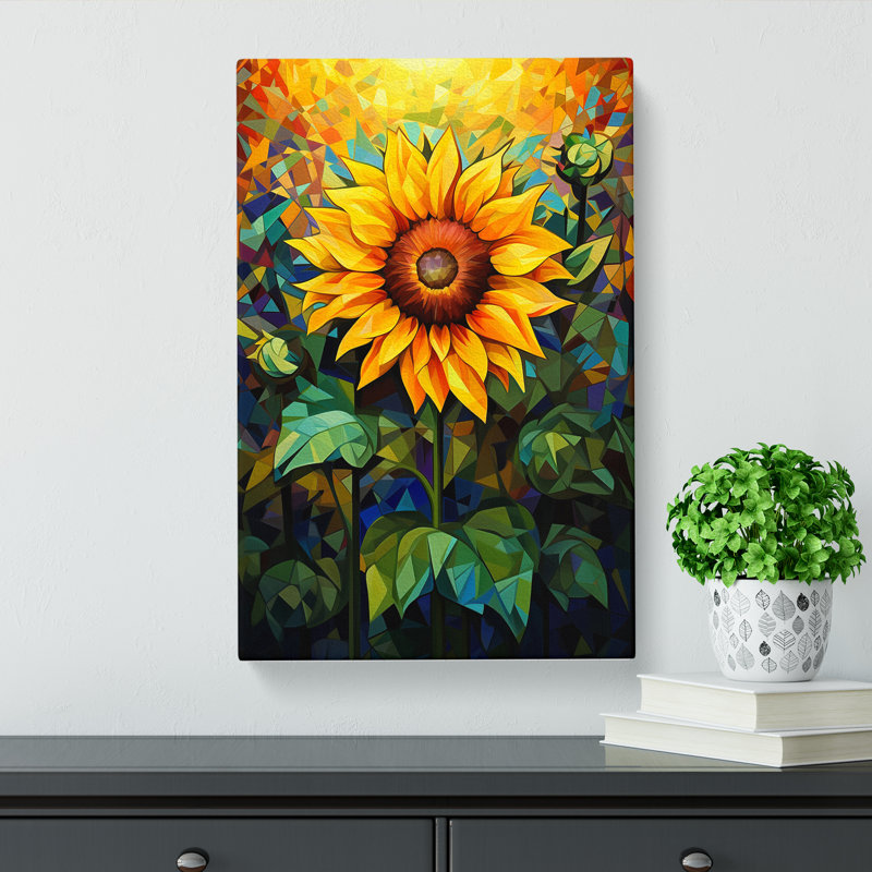 Sunflower Futurism - Wrapped Canvas, 76cm H x 50cm W x 3cm D
