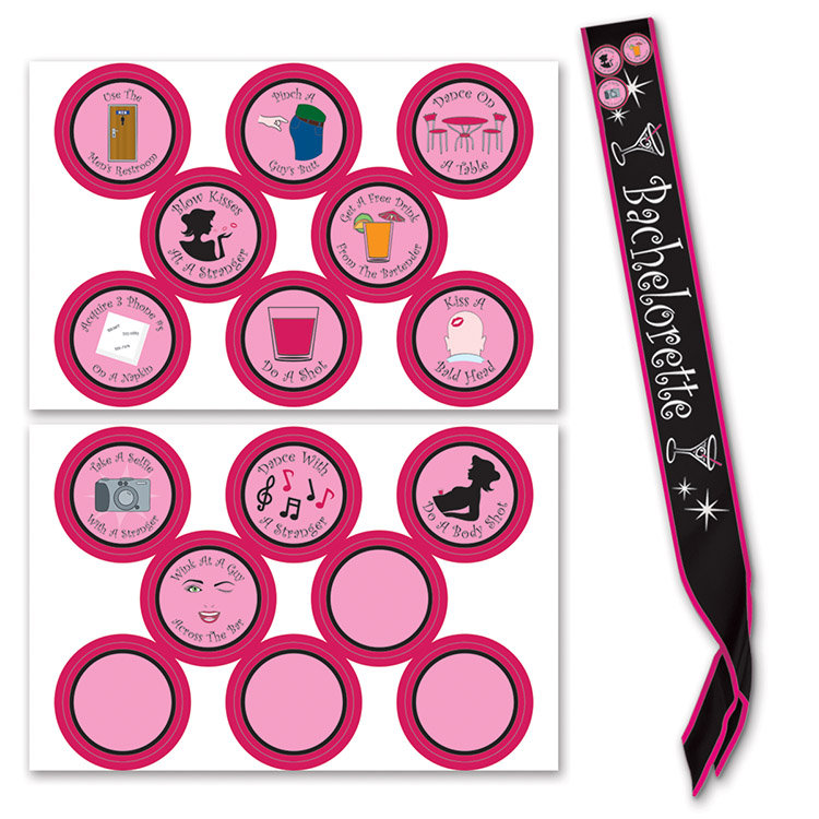 Écharpe en satin Bachelorette avec insignes