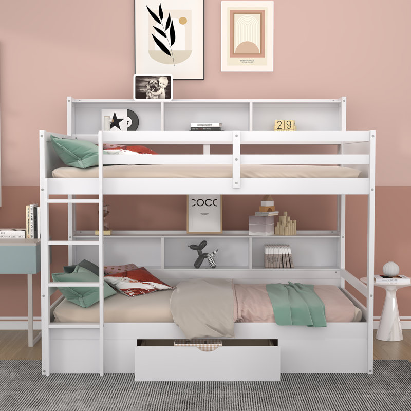 Castelli Kids Twin Over Twin Bunk Bed, White