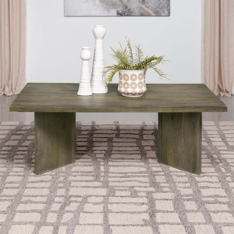 Table basse rectangulaire en bois massif