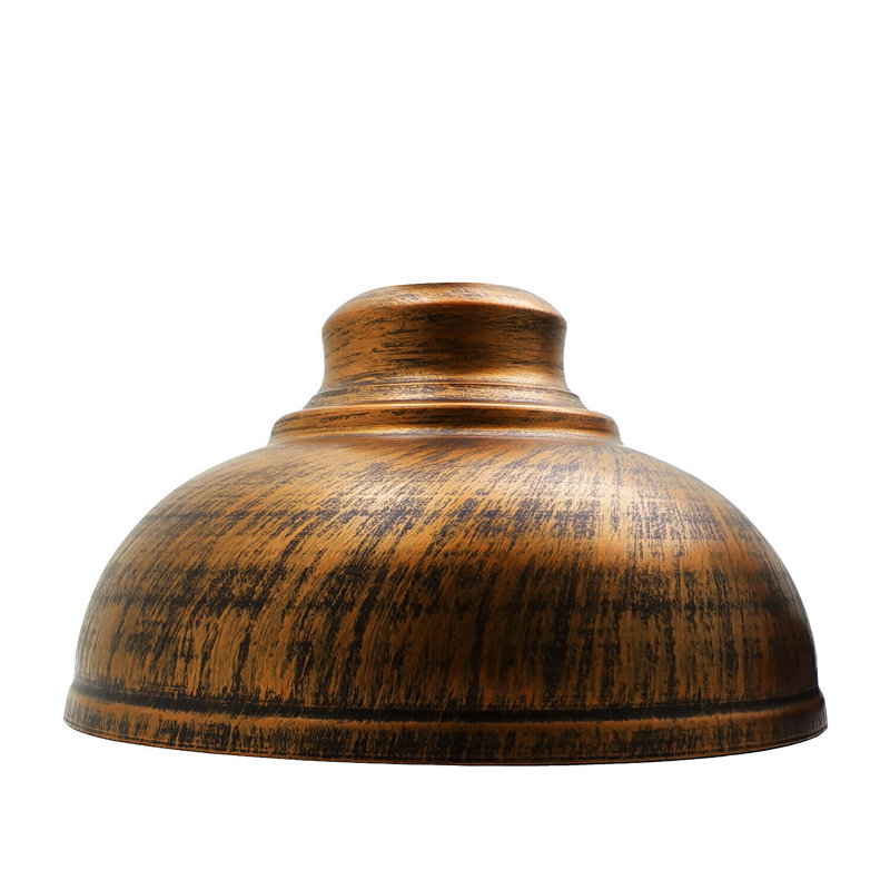 17cm H Metal Dome Lamp Shade, Brushed Copper
