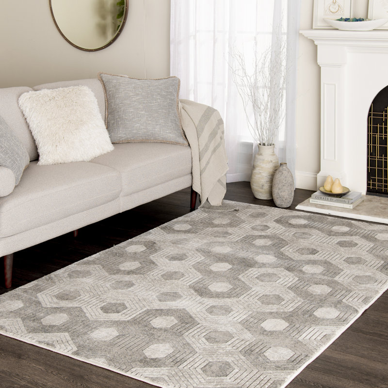 Tapis crème Ebern Designs Allure Alezias, Rectangle 4 pi 11 po x 7 pi 7 po