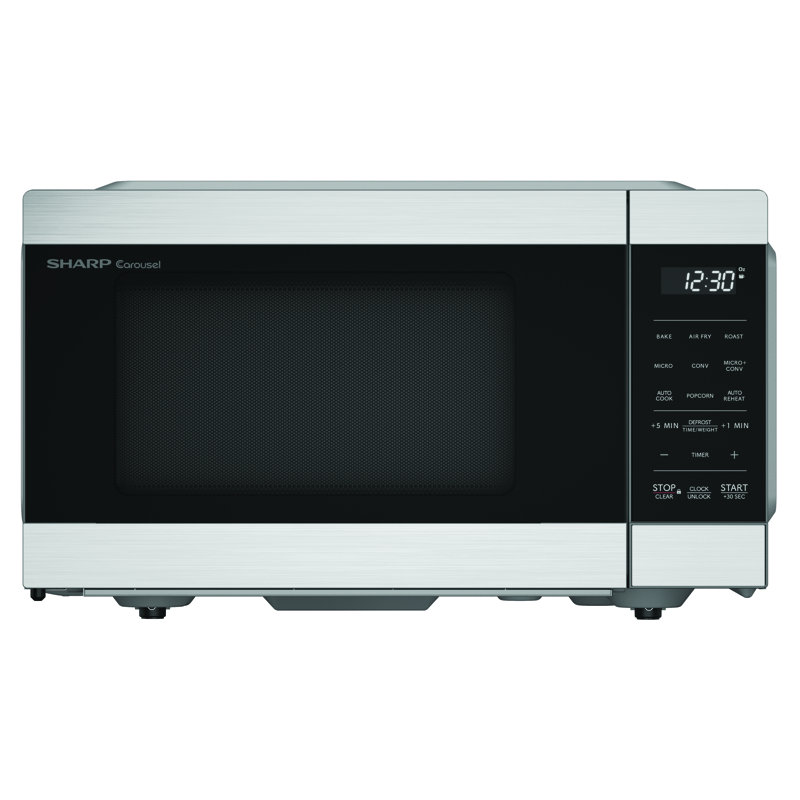 Four à micro-ondes à convection de comptoir avec poêle à frire, 0,9 pi³, Sharp pi., 900 W, rôtis et pâtisseries, décongélation et cuisson automatiques, verrou de sécurité pour enfants