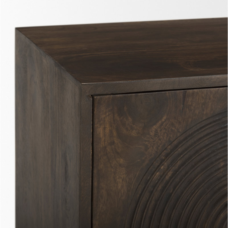 Solid Wood Accent Cabinet, Dark Brown