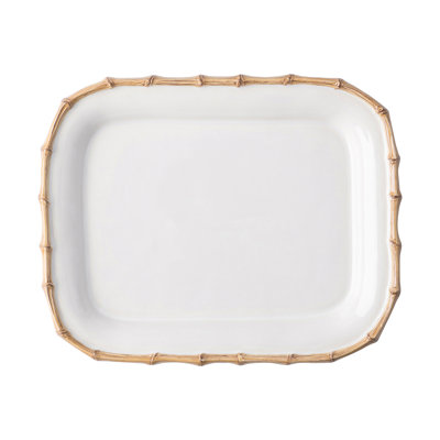Bamboo 12" Platter - White/Natural