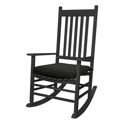 Chaise berçante d'extérieur en bois avec coussin Emjay