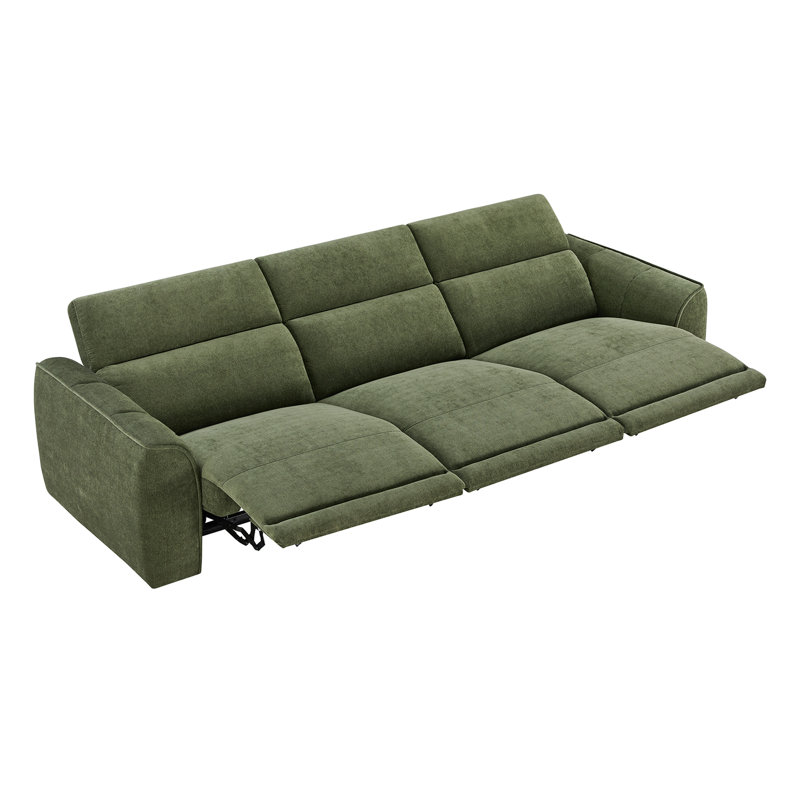 Canapé inclinable électrique 110,2 po Zero Wall avec appui-tête réglable et tissu chenille facile à nettoyer, Green