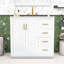 Meuble-lavabo autoportant avec lavabo en céramique, 3 tiroirs et armoire de rangement-519724008-530742286