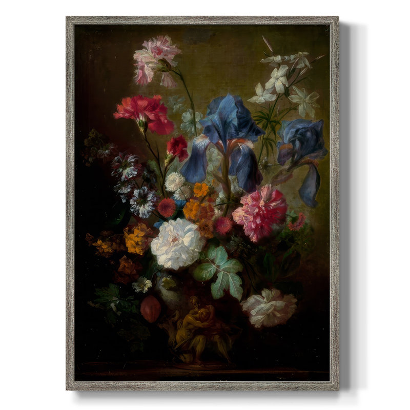 Demure Dutch Floral I, reproduction encadrée - bois massif, H 15 po x l 12 po