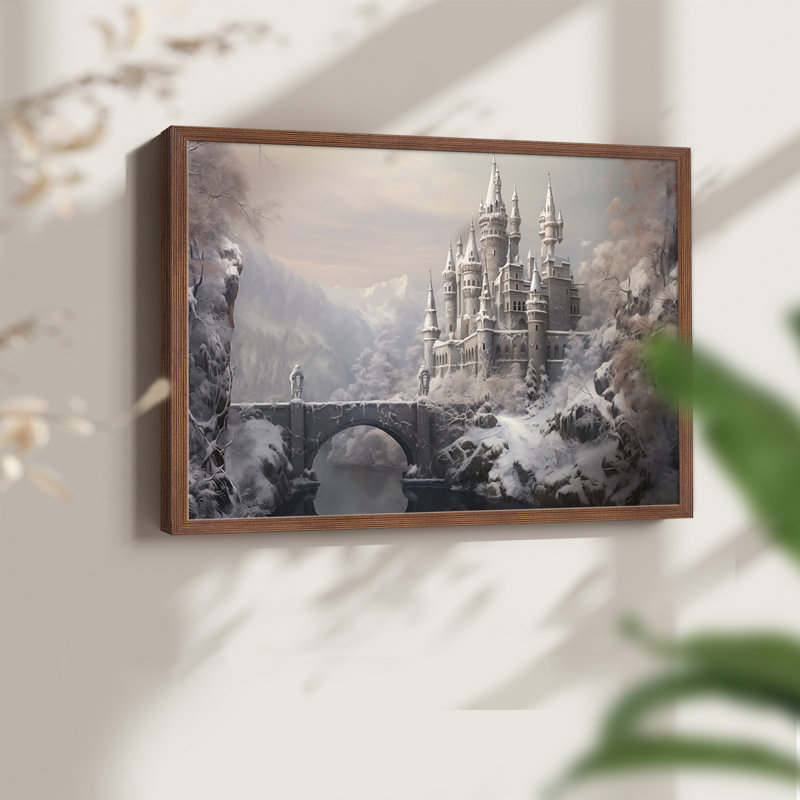 Paysage - CV - Reproduction encadrée - Restickable, H 11 po x l 14 po, Noyer