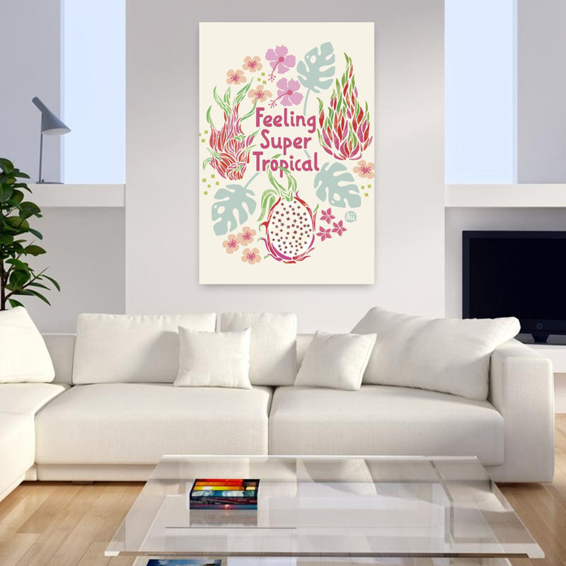 Art contemporain contemporain hibiscus dramatique d'été, H 48 po x l 32 po