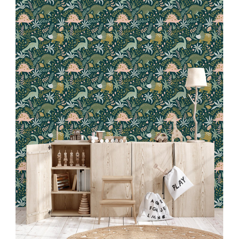 Carreau de papier peint 25 po Dinosaurs, L 2,09 pi x L 18,75 pi