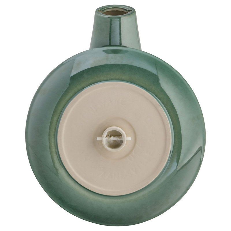 Summer Green Ceramic Pedestal Bird Bath with Locking Top