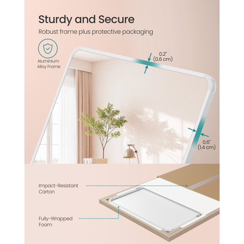 Rectangle Floor Mirror, White