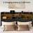 King Bed With 6 Storage Drawers, Platform Bed With Bookcase Headboard&led Light, Black-187703542-187703497