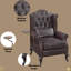 Chaise d'appoint en cuir fleur rétro Pino avec 1 coussin décoratif