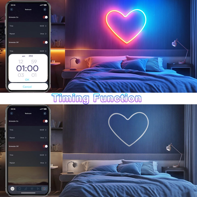 Huotian 33 Ft Neon Rope Lights,flexible Led Rope Lights Control With App/remote,multiple Modes Music Sync Gaming Rgb Led Neon Lights For Bedroom Outdoor,Mother's Day Gift