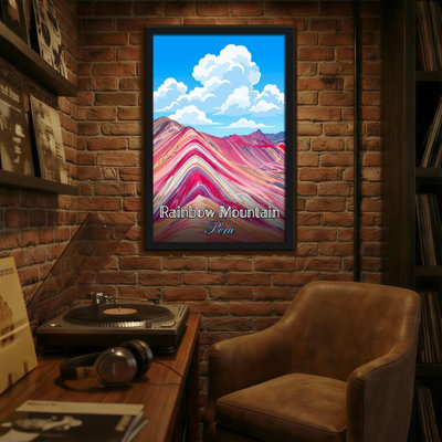 Scenic & Cityscapes Rainbow Mountain Peru Landscape Art Print