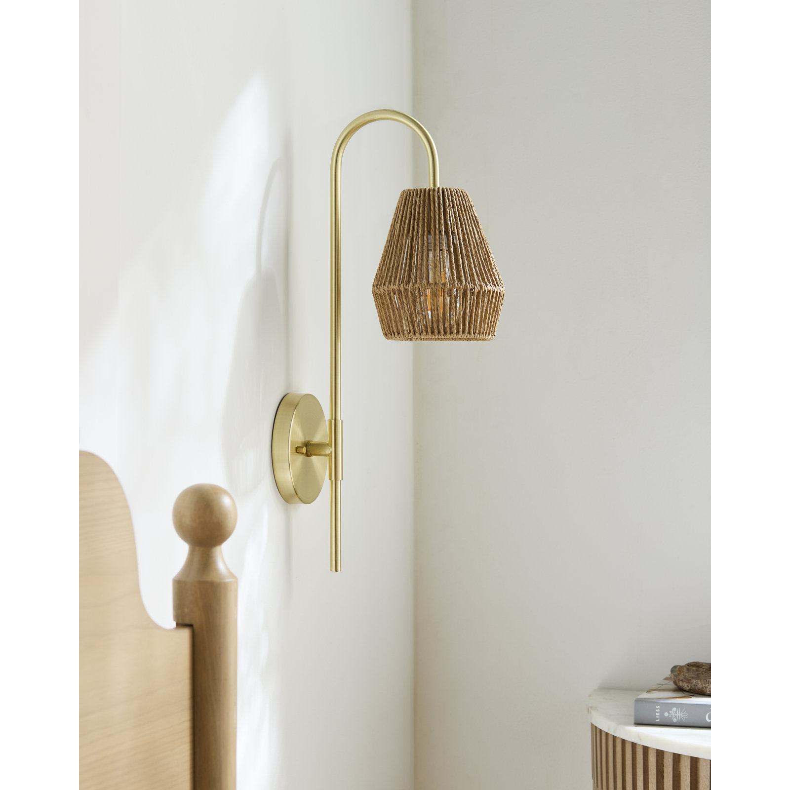 Coallier 20" H 1-Light Hardwired Wall Sconce, Gold