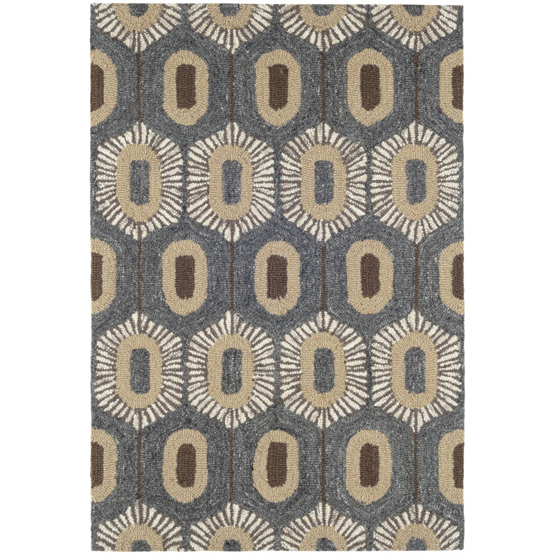 Tapis en laine crocheté à la main Stowe, Rectangle 8 pi 6 po x 11 pi 6 po