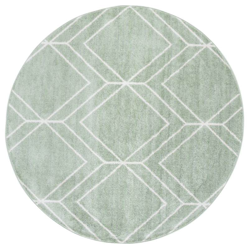 Geometric Area Rug, Round 183 cm