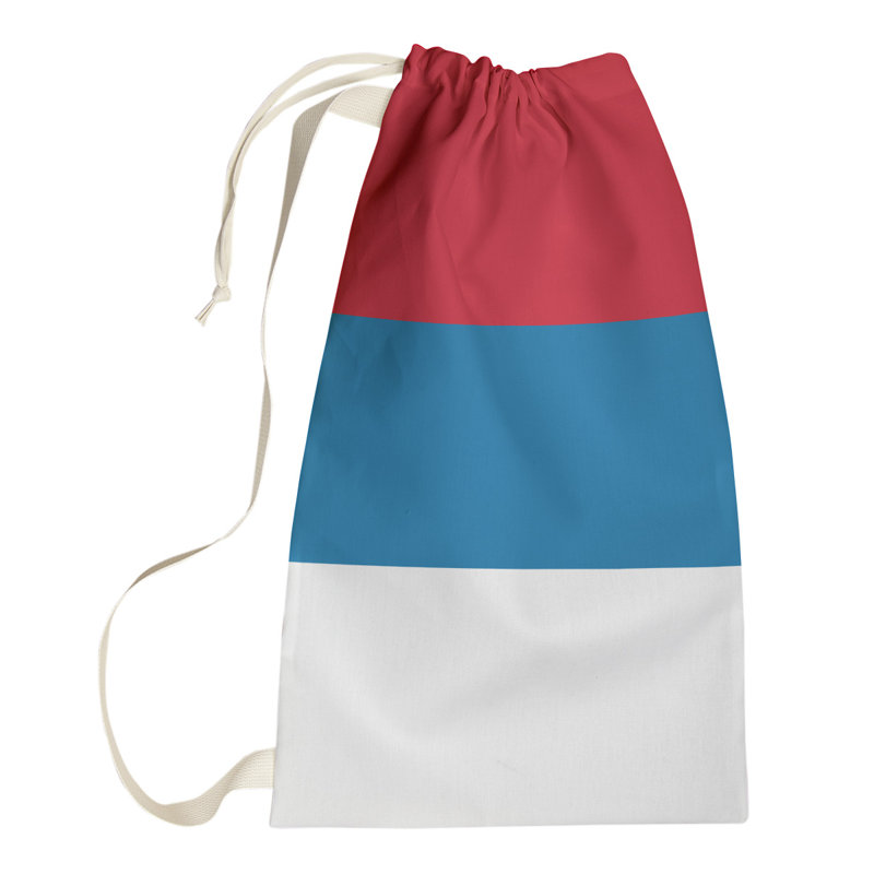 Fabric Laundry Bag with Handles, Medium (36" H x 28" W x 1.5" D), Pittsburgh Red/Powder Blue/White