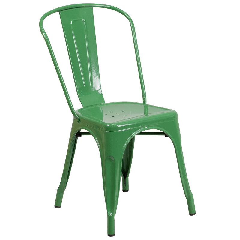 Brinson Round Steel Bistro Set, Green, 17.5"