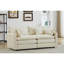Salon chambre à coucher 2, en L moderne, chenille blanche avec style en L, chenille, pour