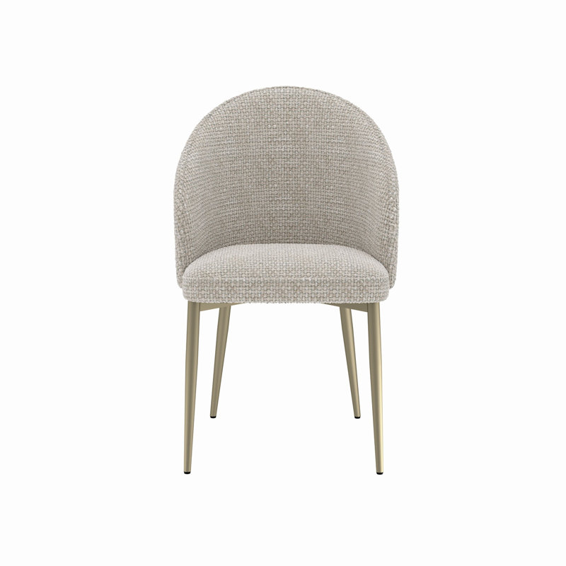 Chaise d'appoint en tissu Cora (ensemble de 2), Champagne