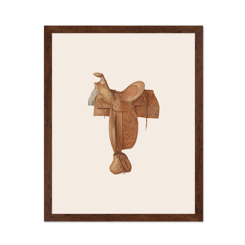 Selle de cheval No10, Poster, Brown Framed, 11"H x 14"W