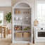  Garde-manger de 62 po de hauteur Zolan avec 4 portes en verre et garde-manger en bois avec 4 tablettes-1584364912