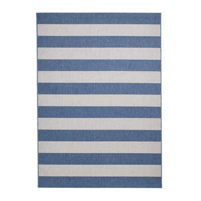 Frontenac Rectangle Striped Flokati Indoor / Outdoor Area Rug