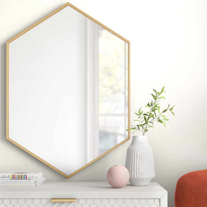 Miroir mural Sabine, Laiton, 40 po x 30 po