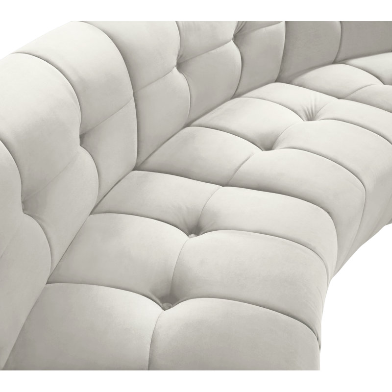 Canapé modulaire en velours Jedson, Velours crème