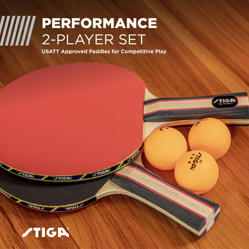 Ensemble 2 joueurs de tennis de table performance