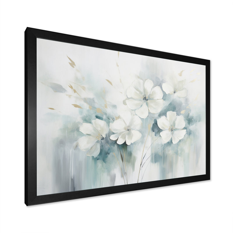 Oasis botanique bleue II - impression, Cadre simple noir, H 34 po x l 44 po x P 1,5 po