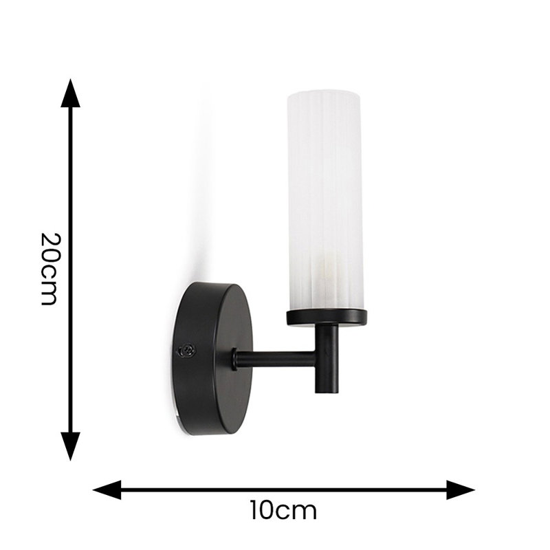 Adiell Glass Armed Sconce, Matte Black, No