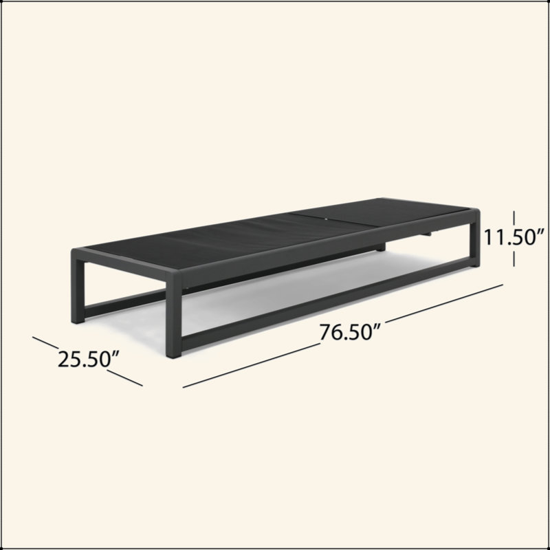 Ensemble de chaises longues d'extérieur durables et réglables pour se détendre au bord de la piscine, 2 pièces, Gris / Noir