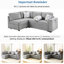 Canapé modulaire en forme de L de 83,9 po avec deux couchettes coulissantes, une table rabattable, un rangement pour accoudoirs et un porte-gobelet, confortable et confortable-2097963151-2097963149